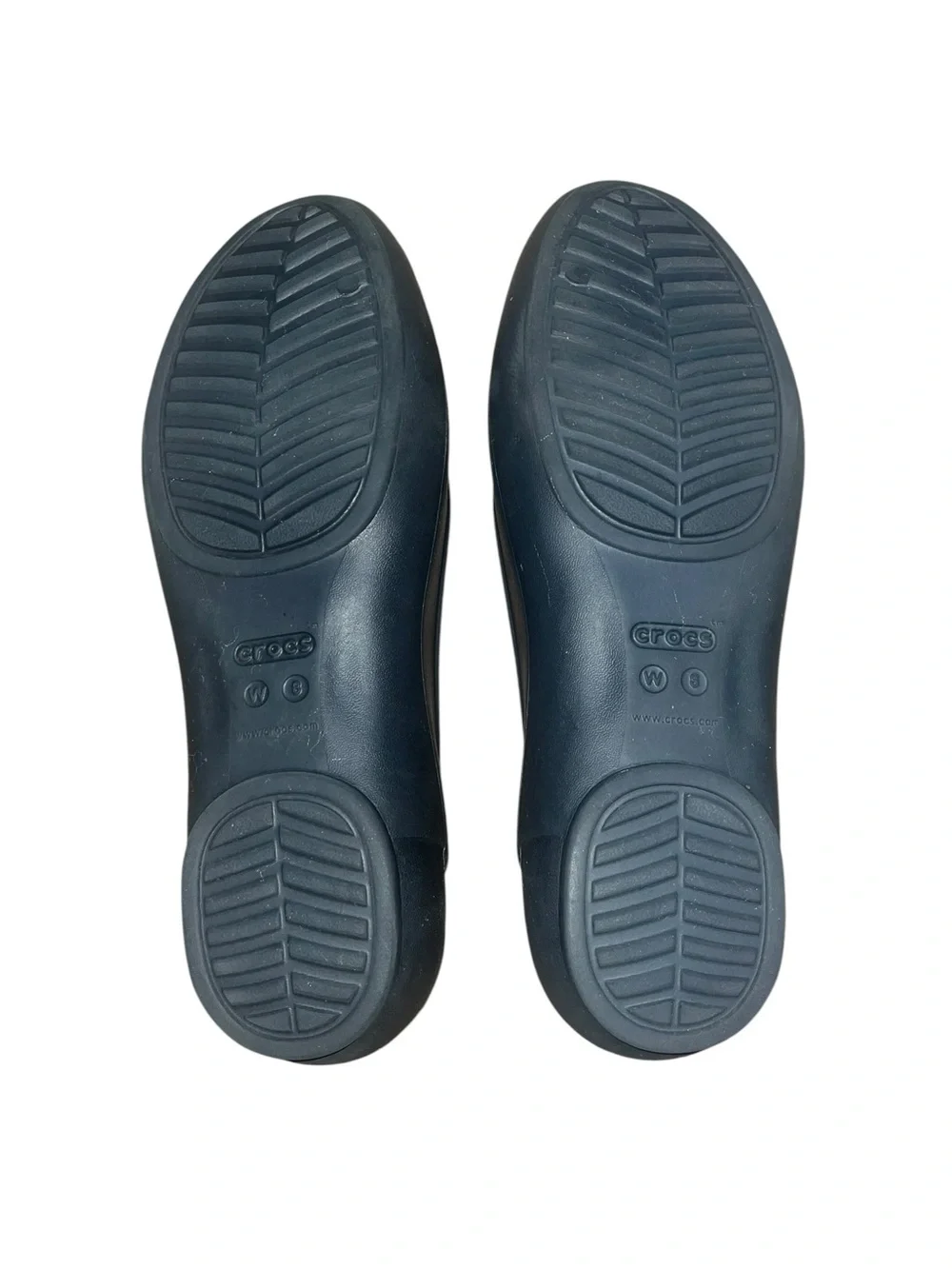 Crocs Kelli Flat Womens 8 Black Slip On Ballet Flats Cutout Loafers Shoes